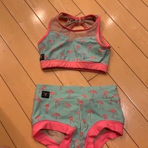 Kandi Kouture flamingo briefs and top, in CL